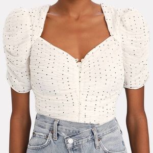 Frame Polka Dotted Gathered Top Size XS